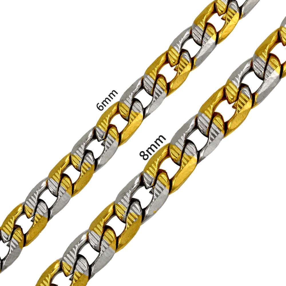 Stylish 6mm & 8mm &10mm mixed color & gold & steel color inside horizontal long necklace DIY matching chain