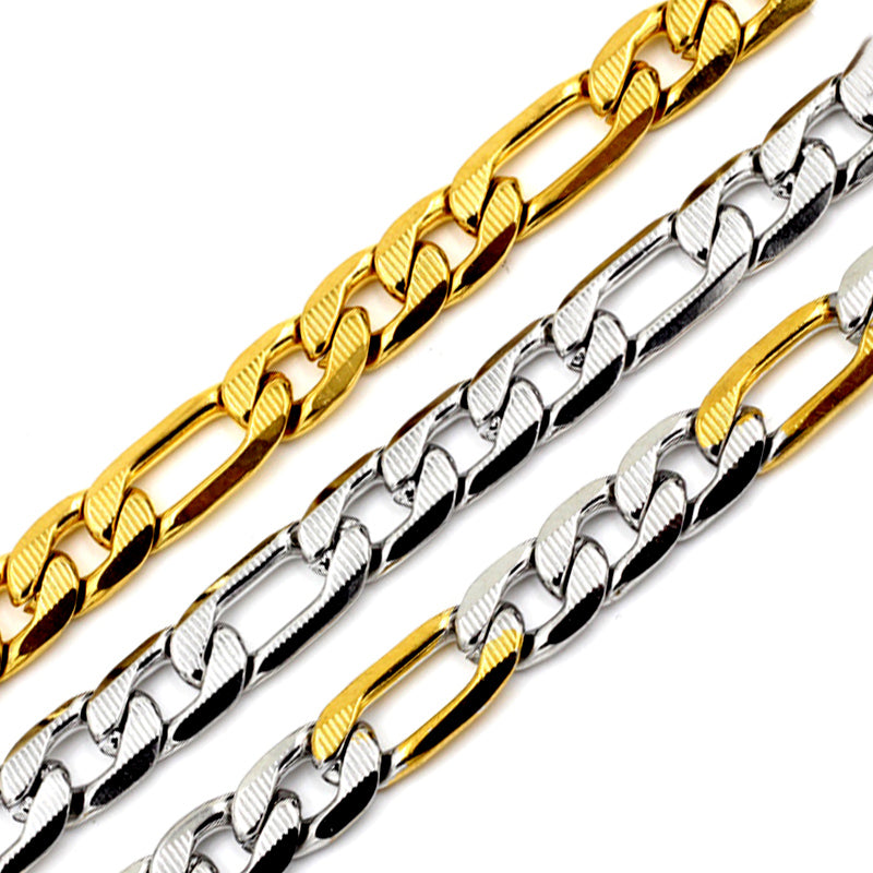 Fashion 6mm & 8mm &10mm Mixed Color & Gold & Steel Color Long Necklace DIY Matching Chain