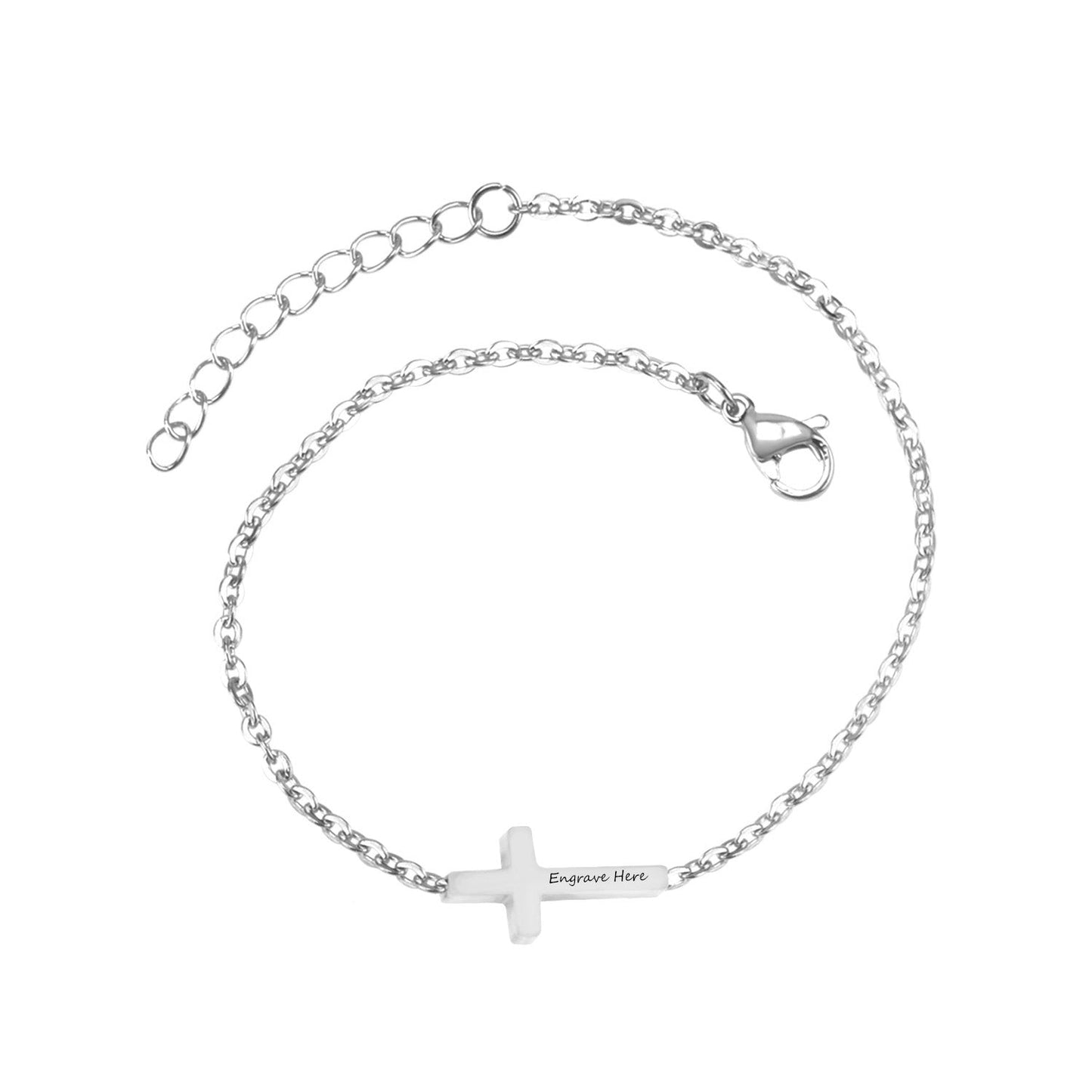 Steel color gold cross pendant accessories bracelet without diamonds 12mm 15+3cm