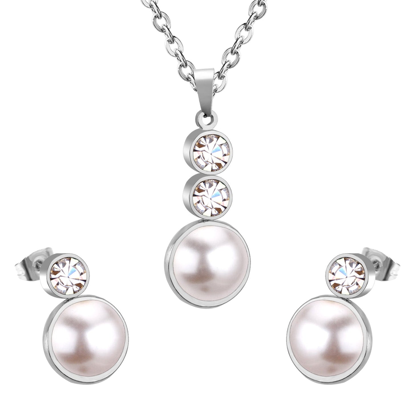 Gold/steel-colored sticky pearls set + two small round cakes topped with diamonds