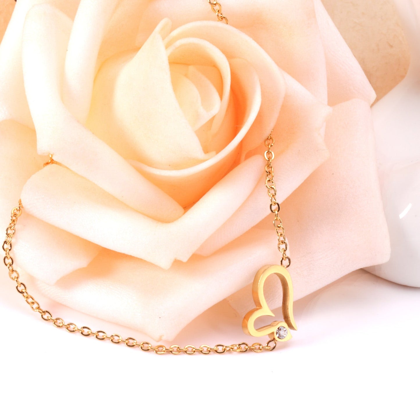 Golden Accessory Bracelet with Diamonds 12mm 18+3cm