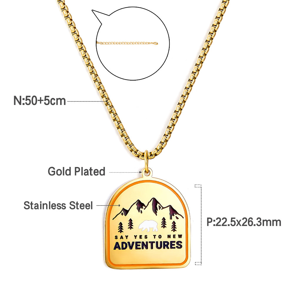 Arch Shape Environmental Protection Pattern Necklace