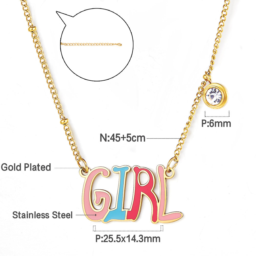 New Fashion GIRL Colorful Letter Necklace