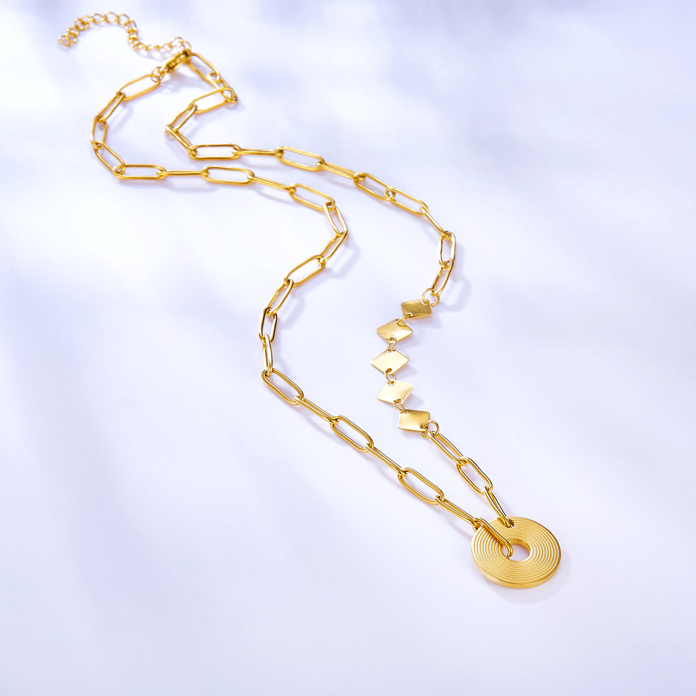 Stainless Steel 18k Gold Plated Annular Accessories Necklace