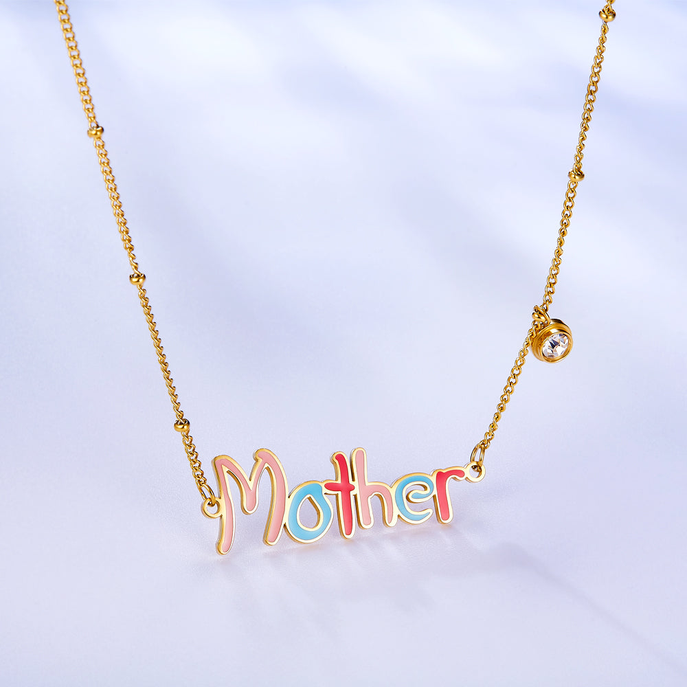New Fashion Mother Colorful Letter Necklace