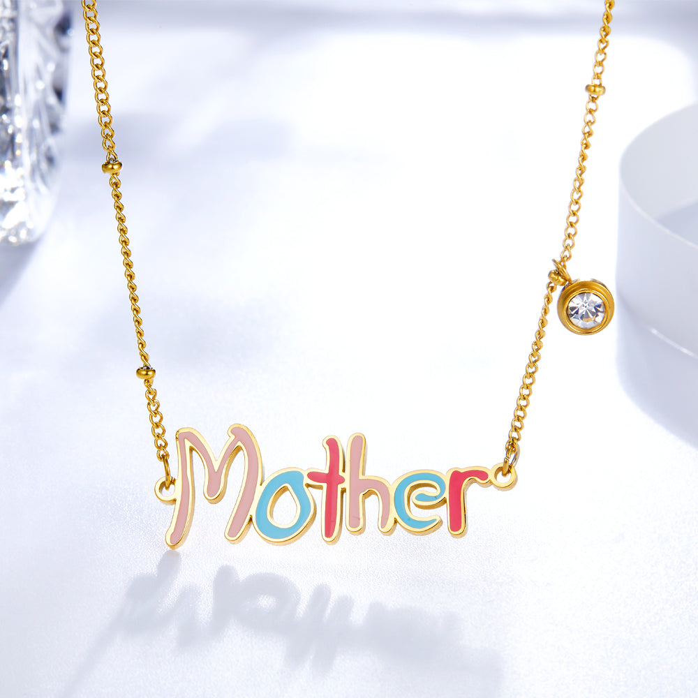 New Fashion Mother Colorful Letter Necklace