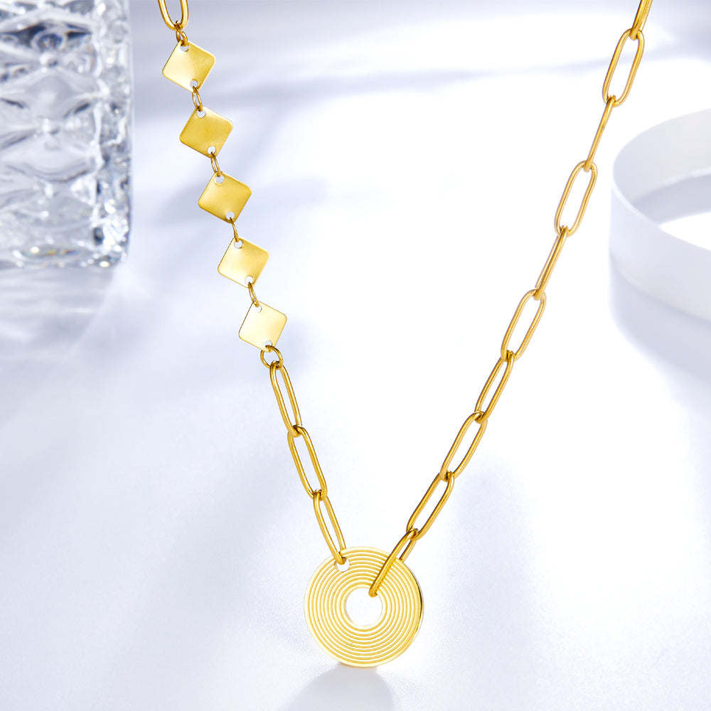 Stainless Steel 18k Gold Plated Annular Accessories Necklace