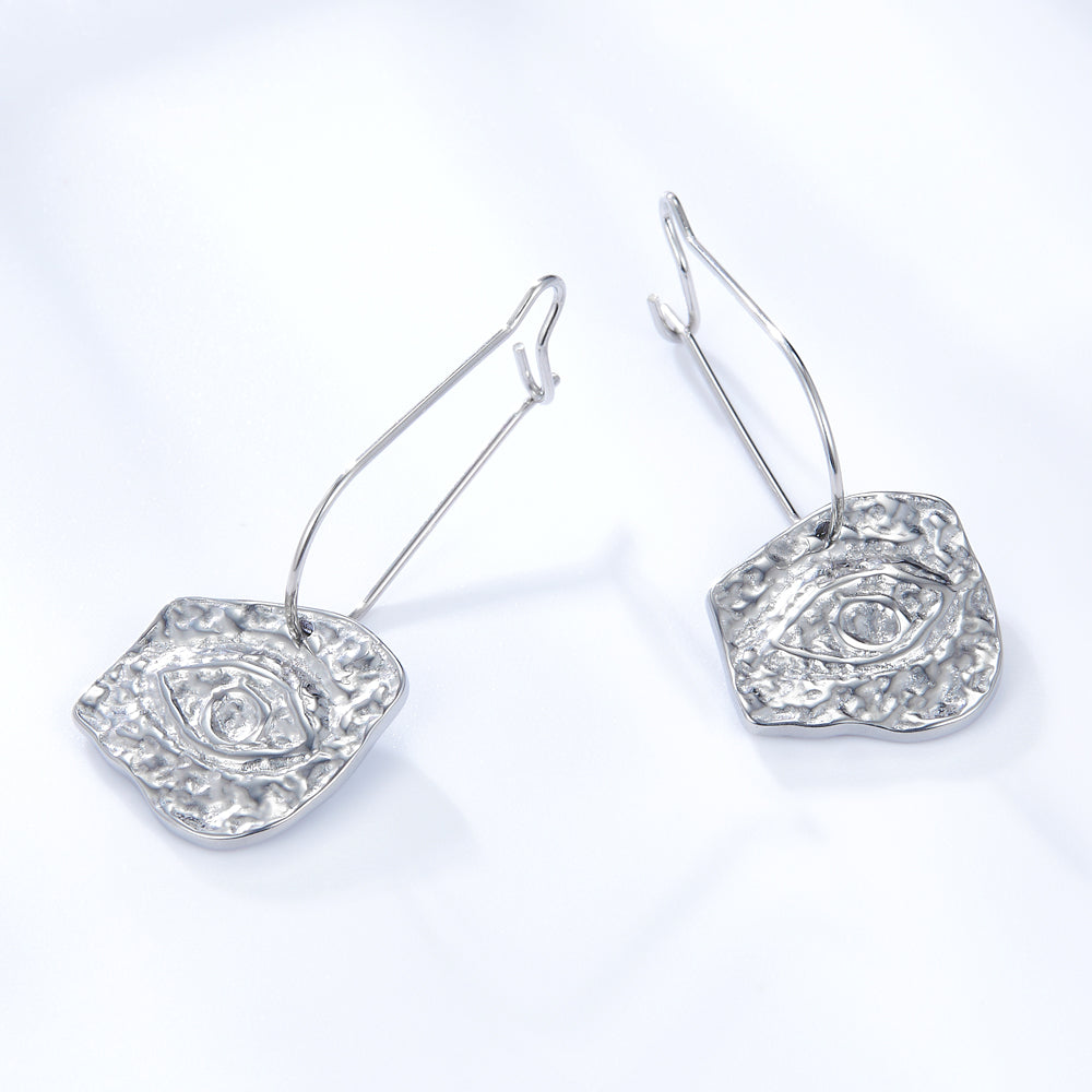 Fashion Stainless Steel Left And Right Eyes Earrings