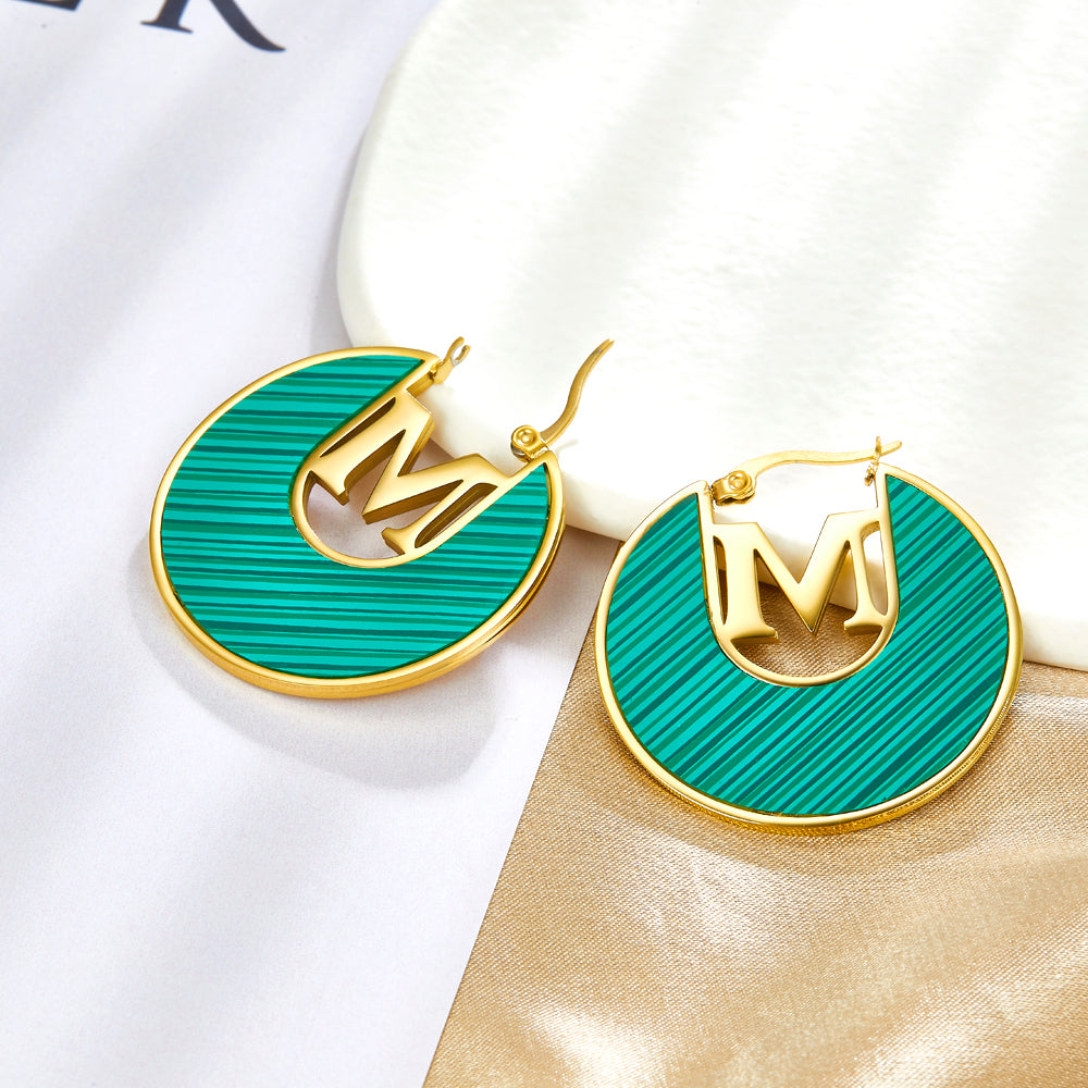 Fashion M-word Irregular Green Drop Oil Enamel Girls Jewelry Earrings