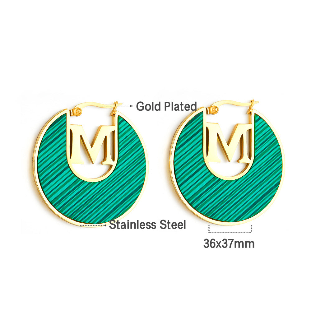 Fashion M-word Irregular Green Drop Oil Enamel Girls Jewelry Earrings