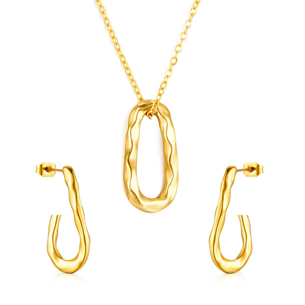 Fashion Oval Hollow Special-shaped Jewelry Set