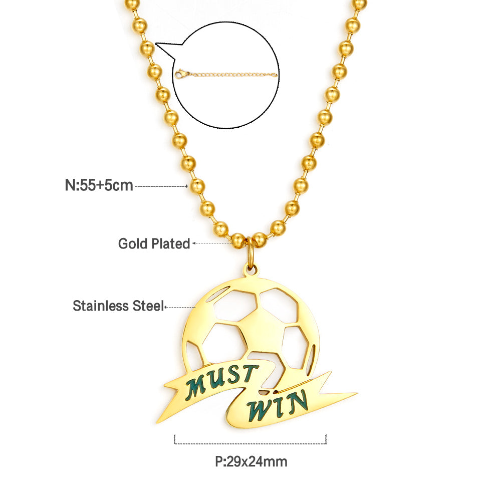Fashion MUST WIN Football Accessories Necklace