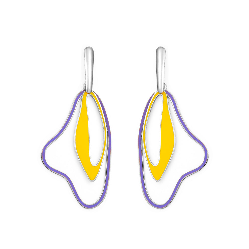 Fashion Odd Shape Size Circle Mixed Color Earrings