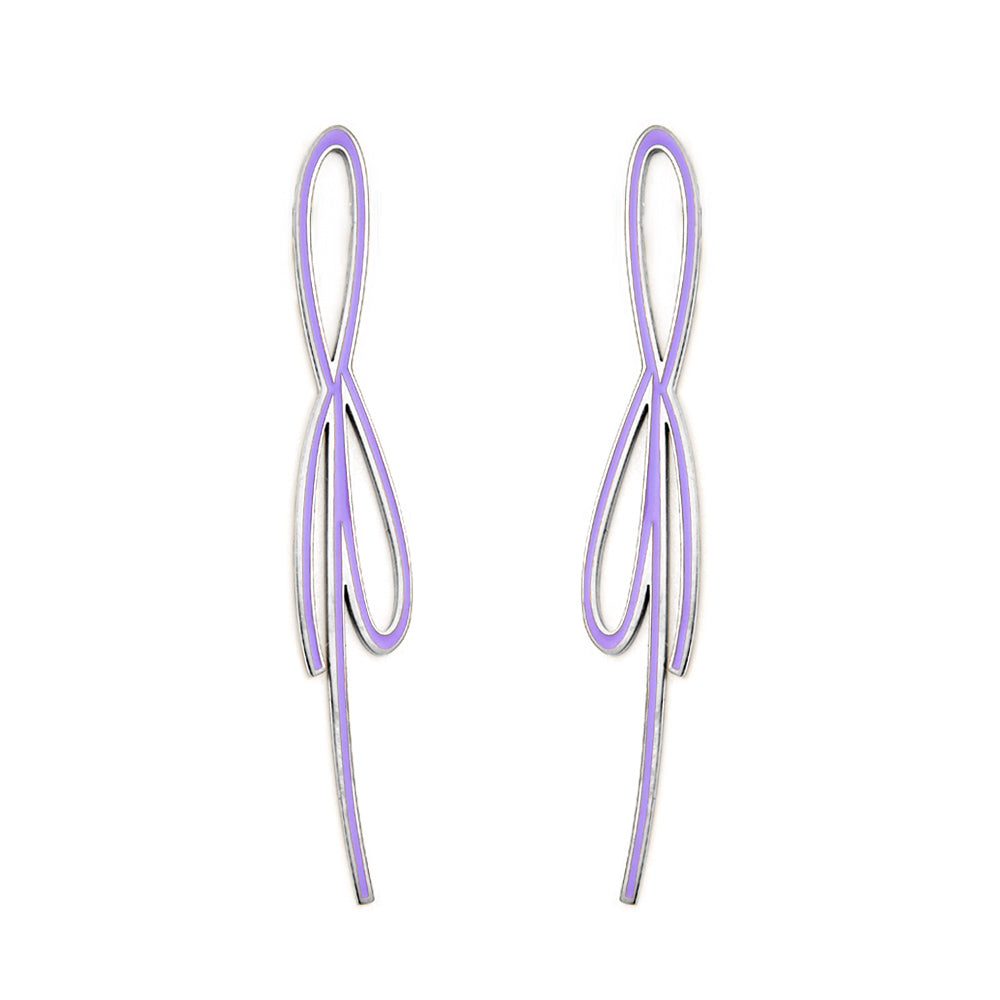 Fashion Odd-Shaped Bow Purple Earrings