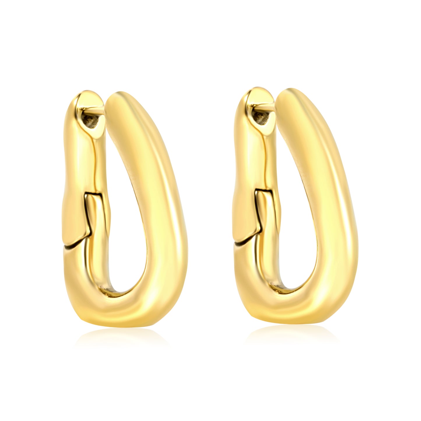 18.8*24.8mm U Shape Hoop Earring Stainless Steel Tarnish Minimalist Water Proof Hypoallergenic