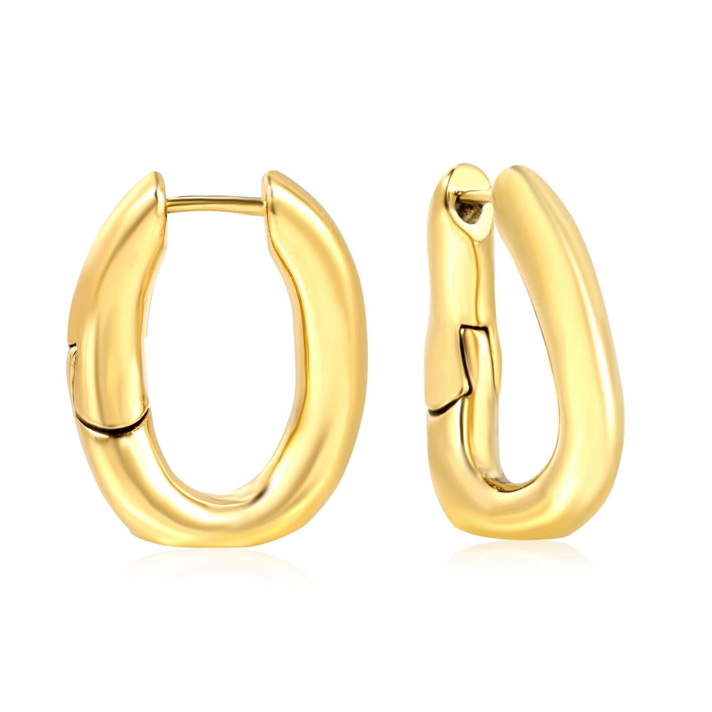 18.8*24.8mm U Shape Hoop Earring Stainless Steel Tarnish Minimalist Water Proof Hypoallergenic