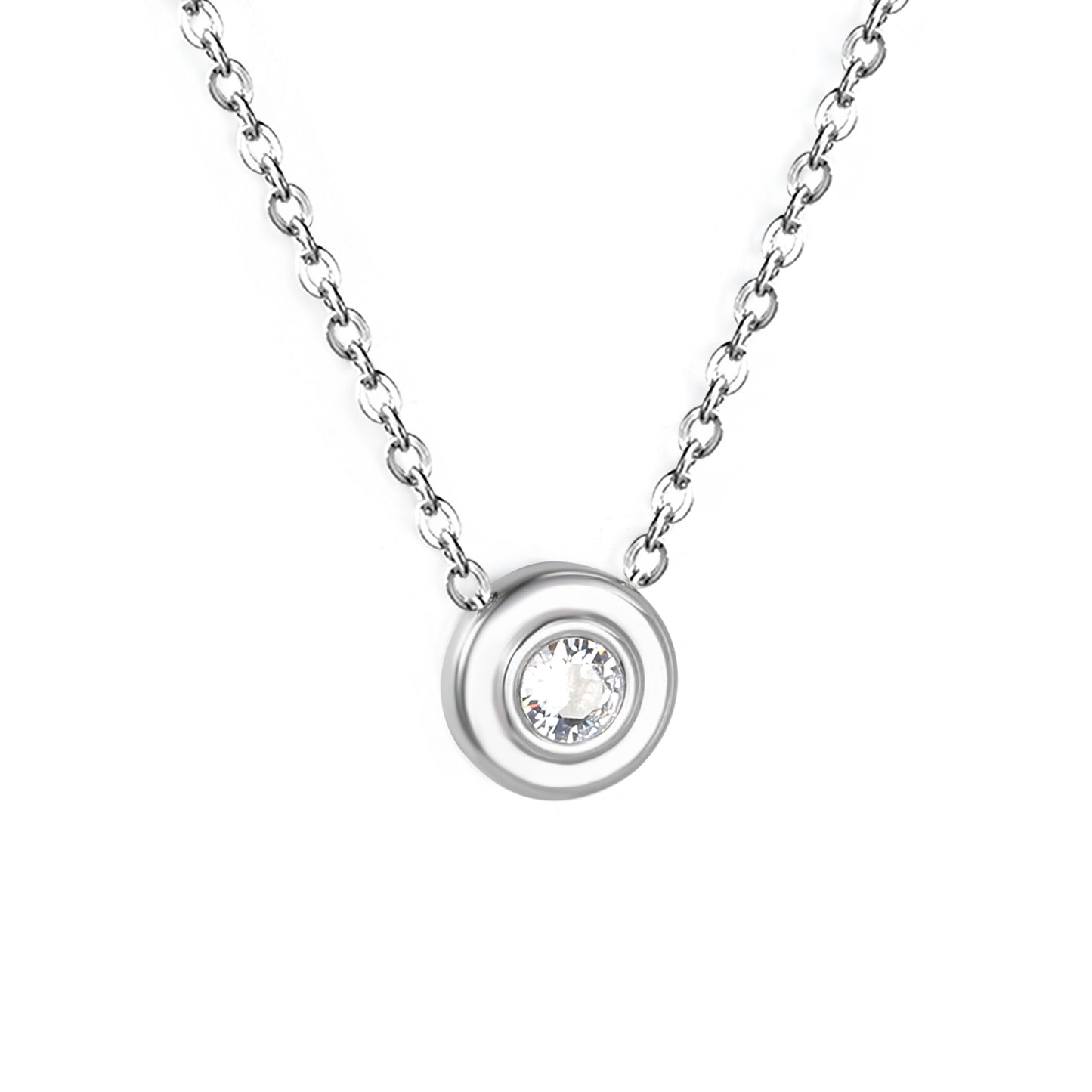 42+5cm Stainless Steel Necklace Gemstone Women Chain Pendant Gemstone Custom