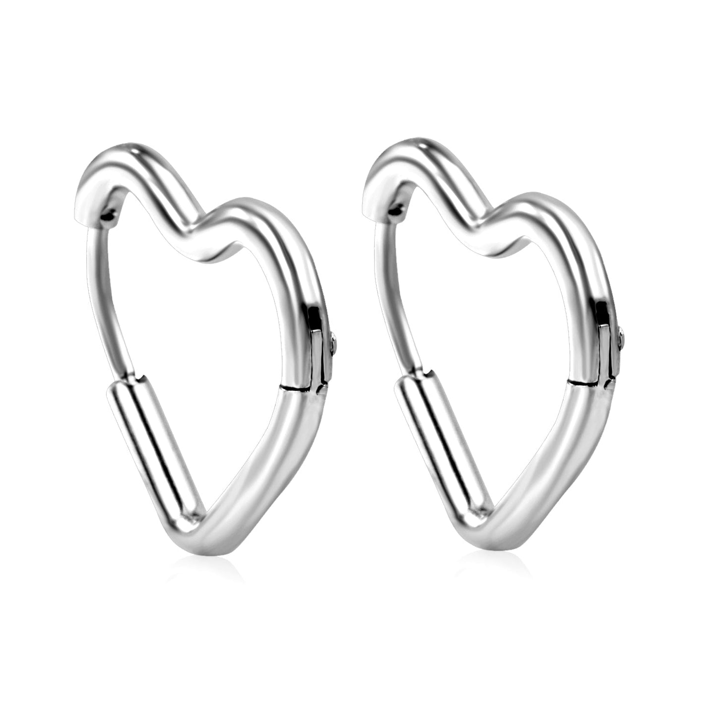 Heart-shaped loop ear wires 2*20*17.2mm steel color gold color
