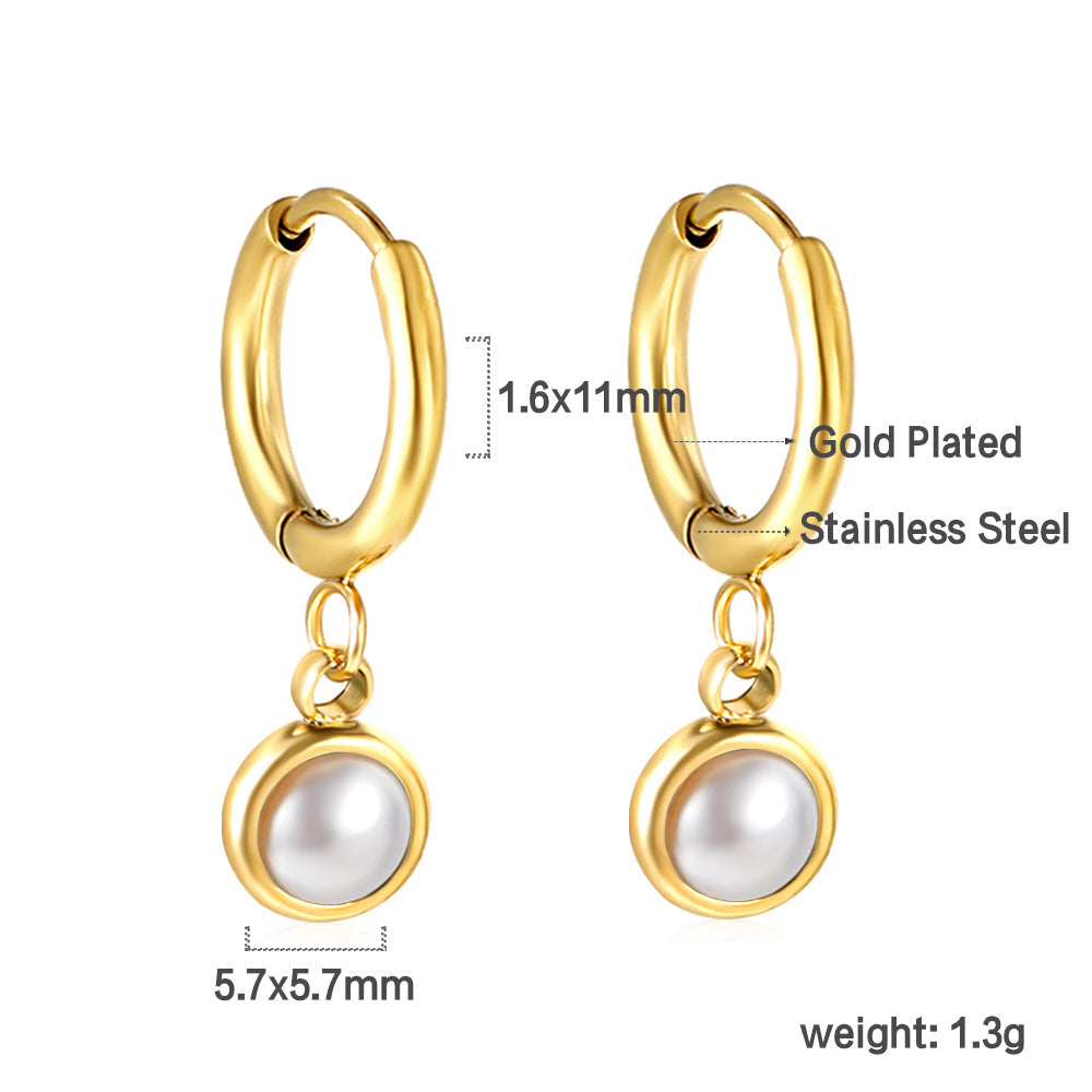 1.6x11mm circle and semi-circle stud earrings