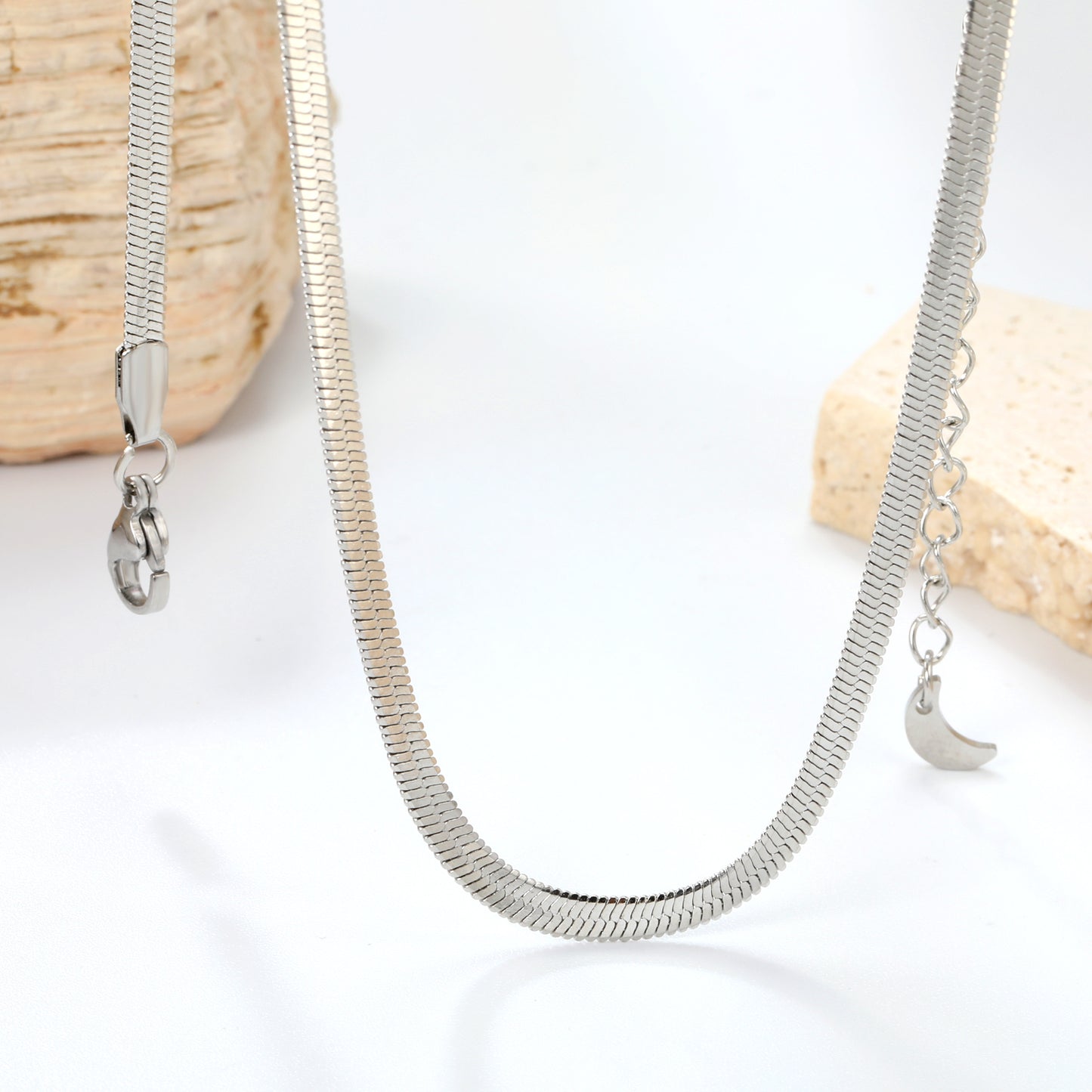 3.2mm Stainless Steel Necklace Snake 42+5cm Chain Wholesale Men Women Couple Jewelry Blade Chain