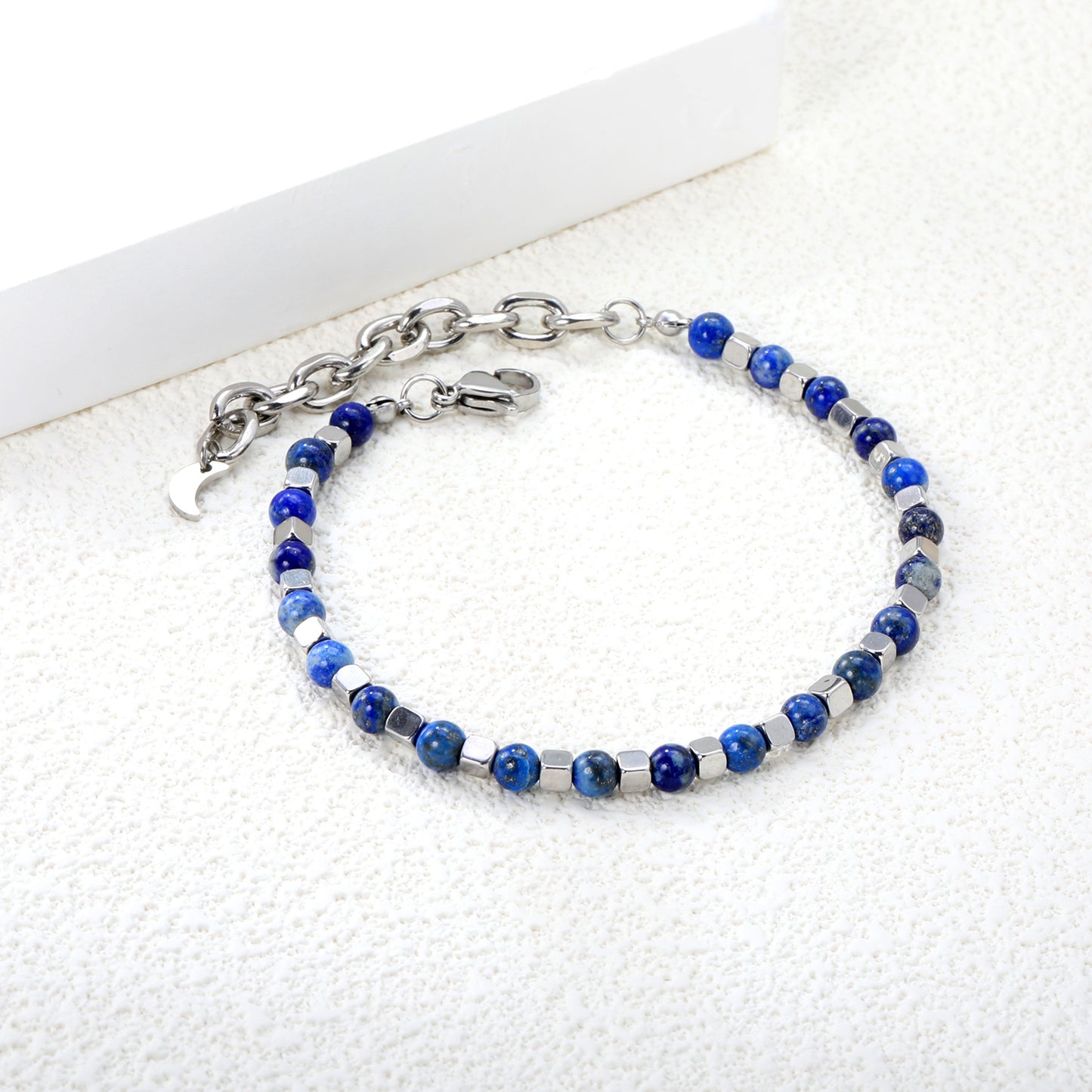 4.6*7.4mm Bracelet Natural Stones Stainless Steel Luxury 18+5cm Chain Fashion Women Wholesale