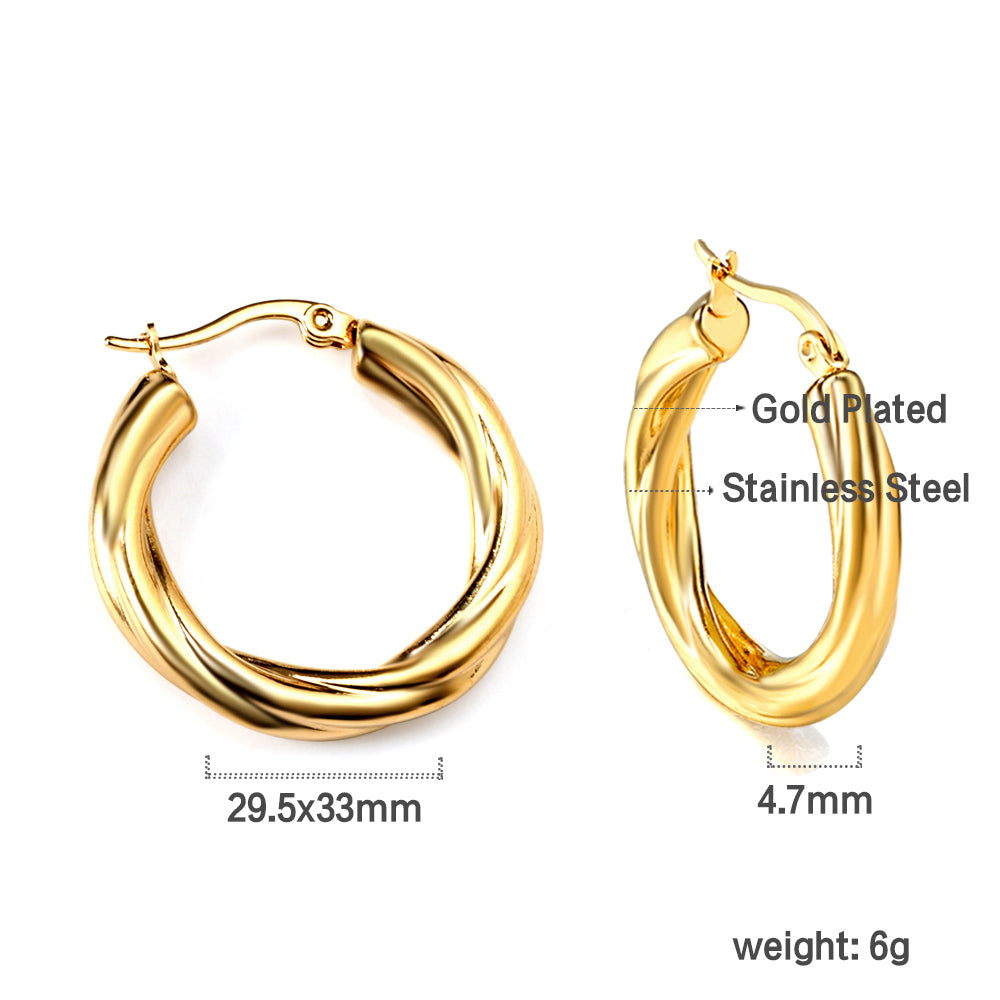 Round twist earrings 4.7*29.5mm