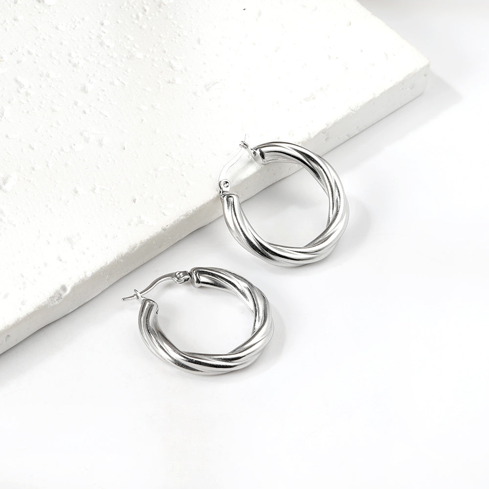 Round twist earrings 4.7*29.5mm