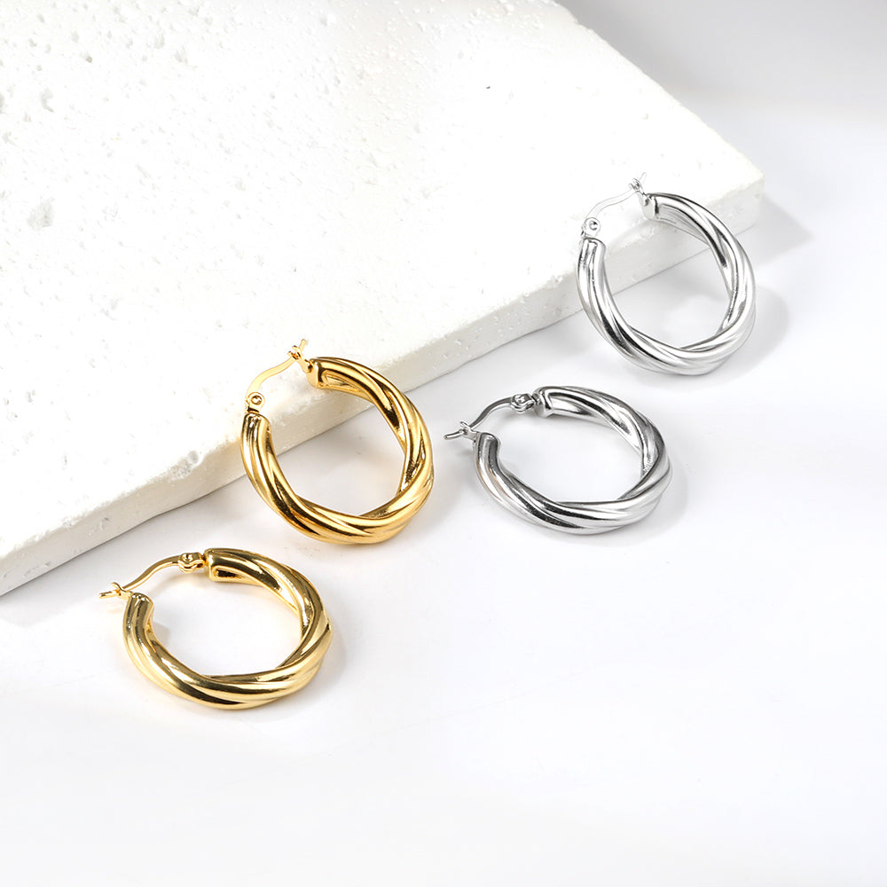 Round twist earrings 4.7*29.5mm