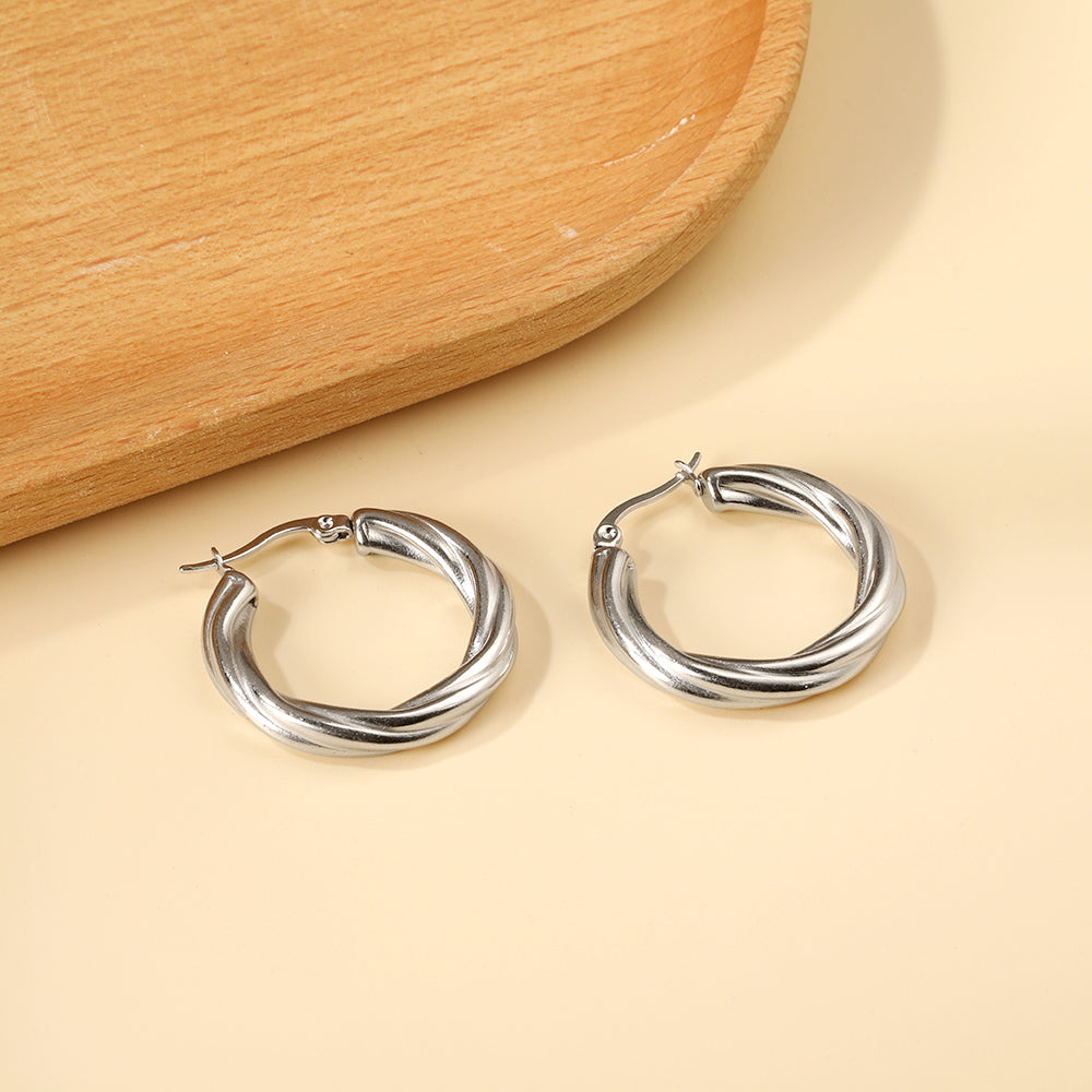Round twist earrings 4.7*29.5mm
