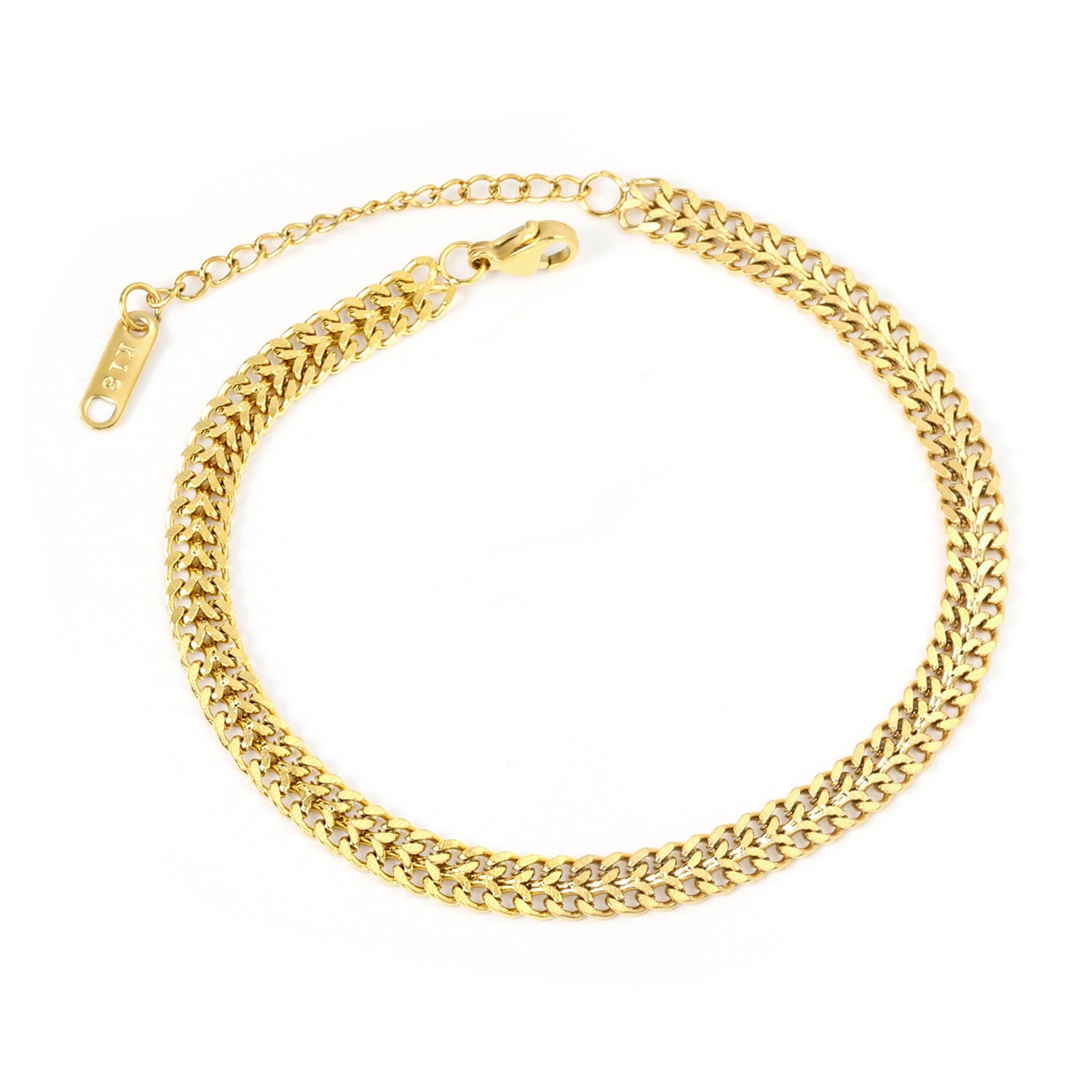 Wholesale Double Spell Matching Chain Bracelet 19+5cm Golden