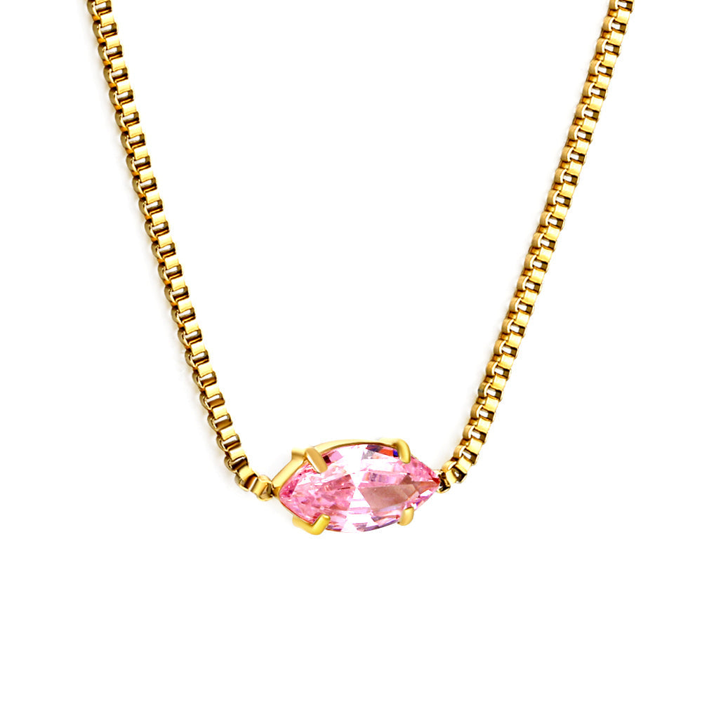 2024 New year 12 different colors diamond pendant necklace 42+5cm