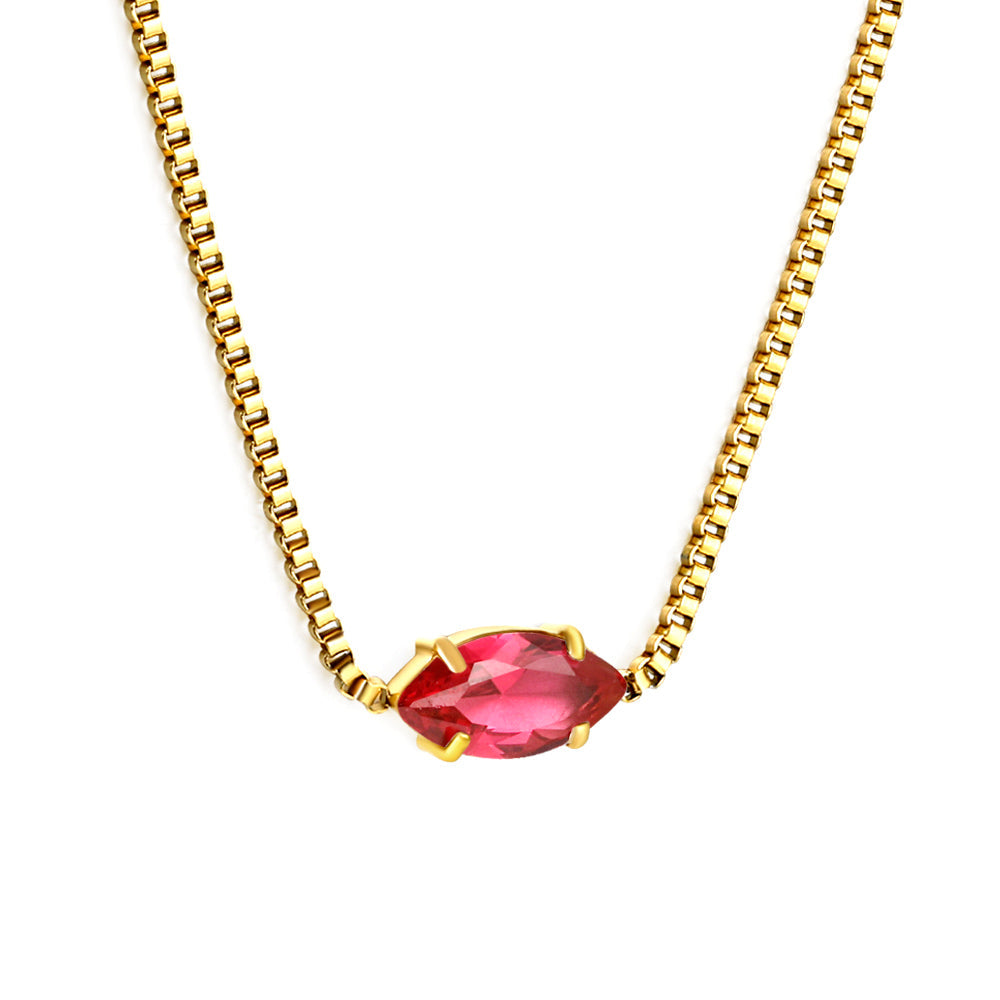 2024 New year 12 different colors diamond pendant necklace 42+5cm