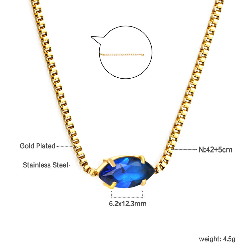 2024 New year 12 different colors diamond pendant necklace 42+5cm