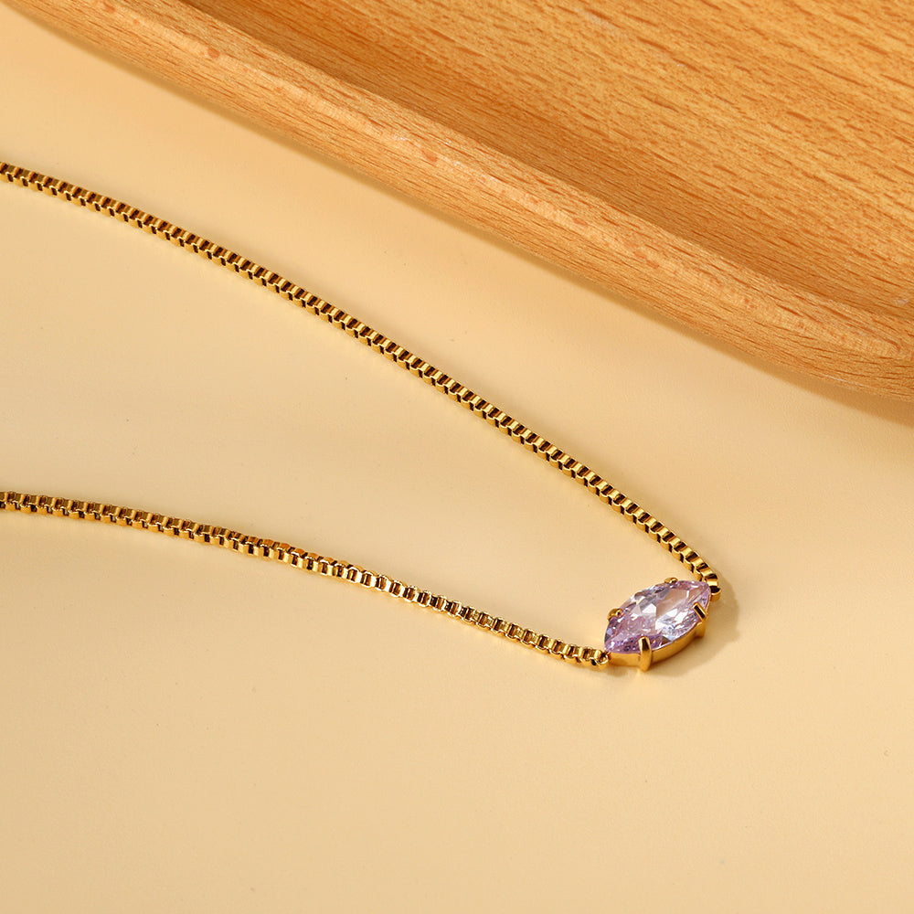 2024 New year 12 different colors diamond pendant necklace 42+5cm