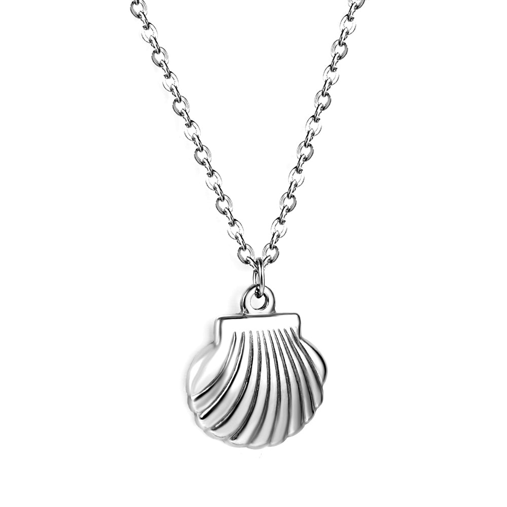 Jewelry 18k Pvd Gold Plated Ocean Shell Conch Moon Heart Star Layered Necklace Summer Chain Pendant Necklace