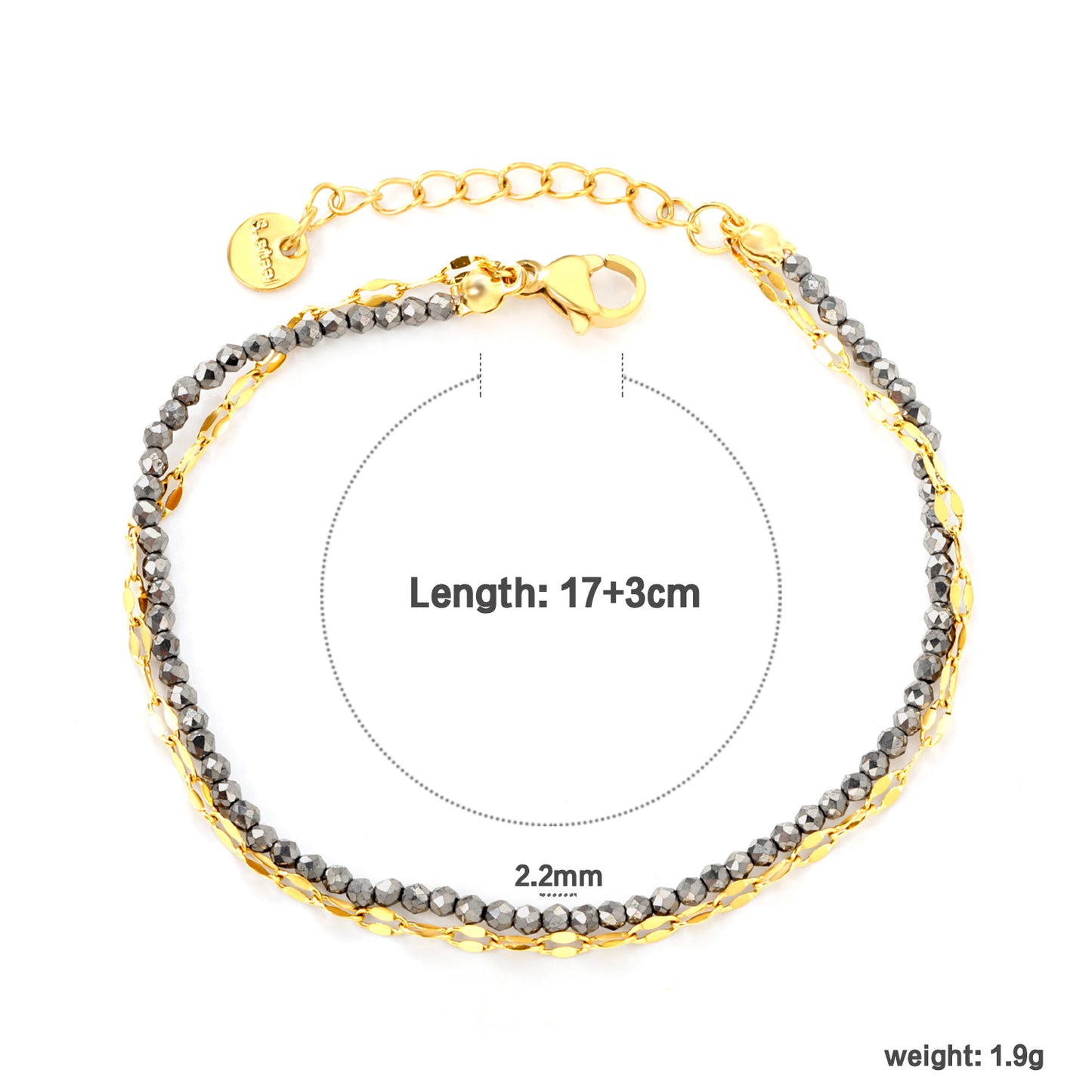 18K Gold Plated Stainless Steel Fashion Waterproof Jewelry Bracelets for Women