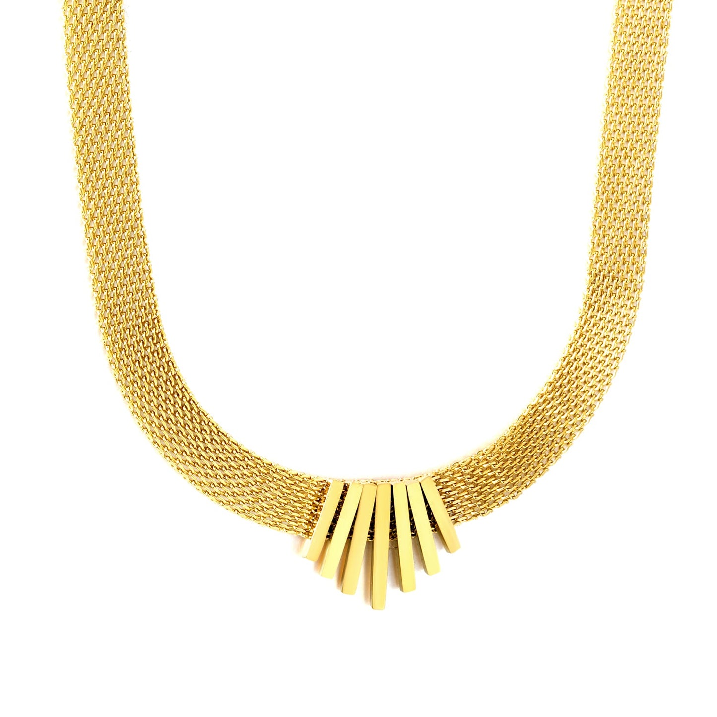 22*18mm black oil drop/golden long and short vertical bar accessories 8mm mesh chain necklace 40+5cm+6mm round plaque gold color