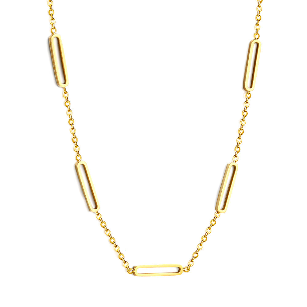 2024 New Year's Day 5 oblong pendant necklace 45+5cm