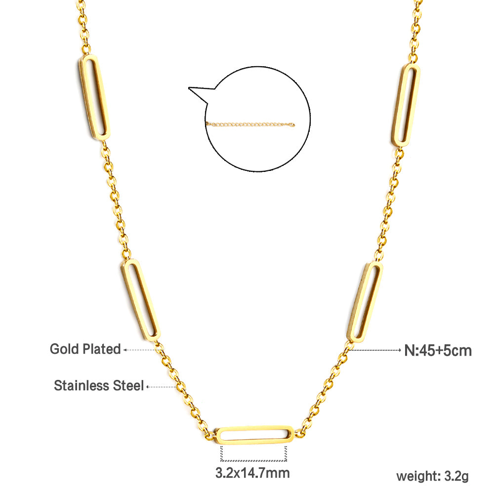 2024 New Year's Day 5 oblong pendant necklace 45+5cm