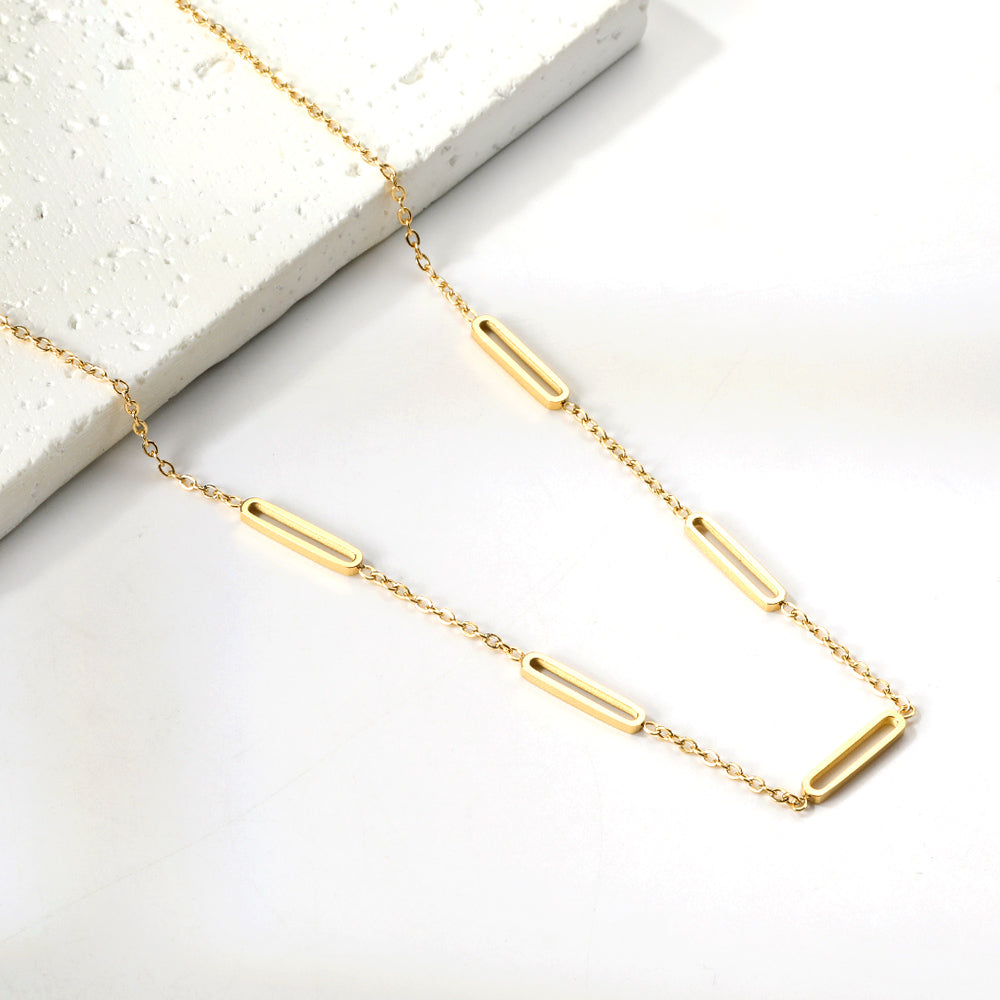 2024 New Year's Day 5 oblong pendant necklace 45+5cm