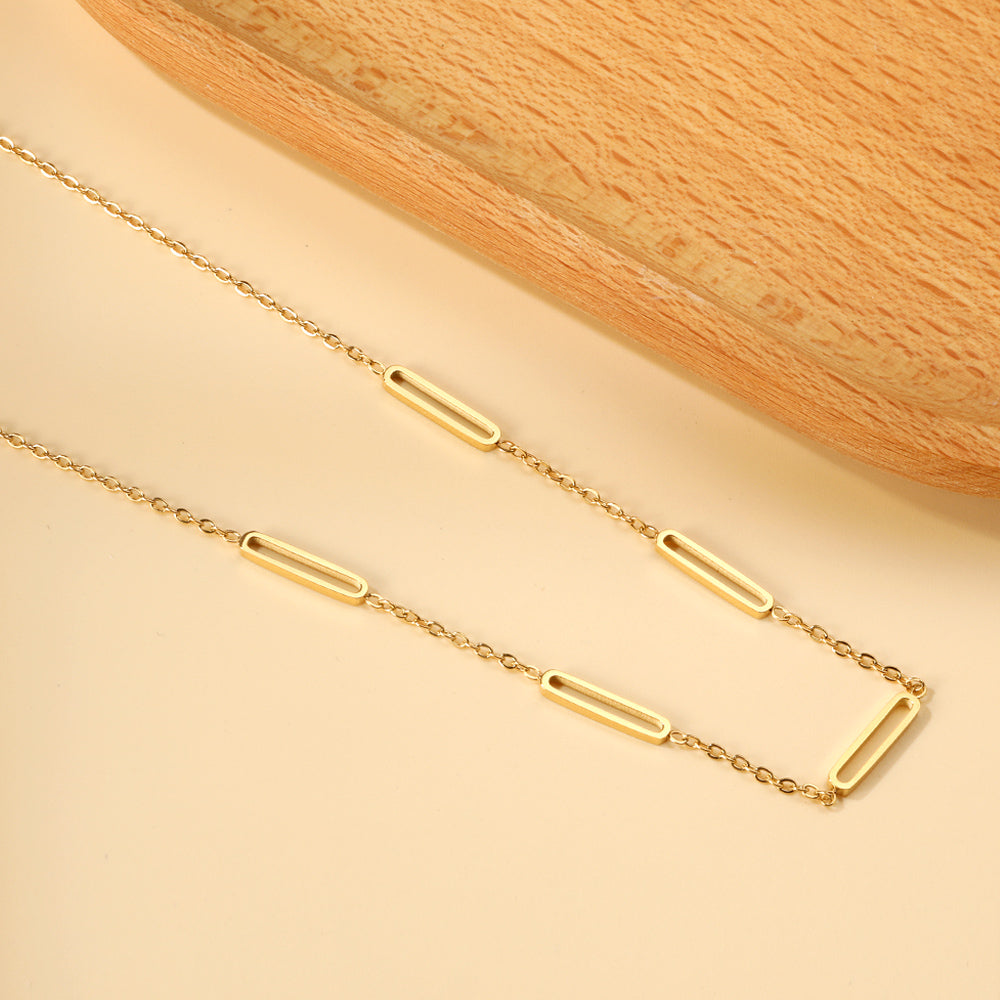 2024 New Year's Day 5 oblong pendant necklace 45+5cm