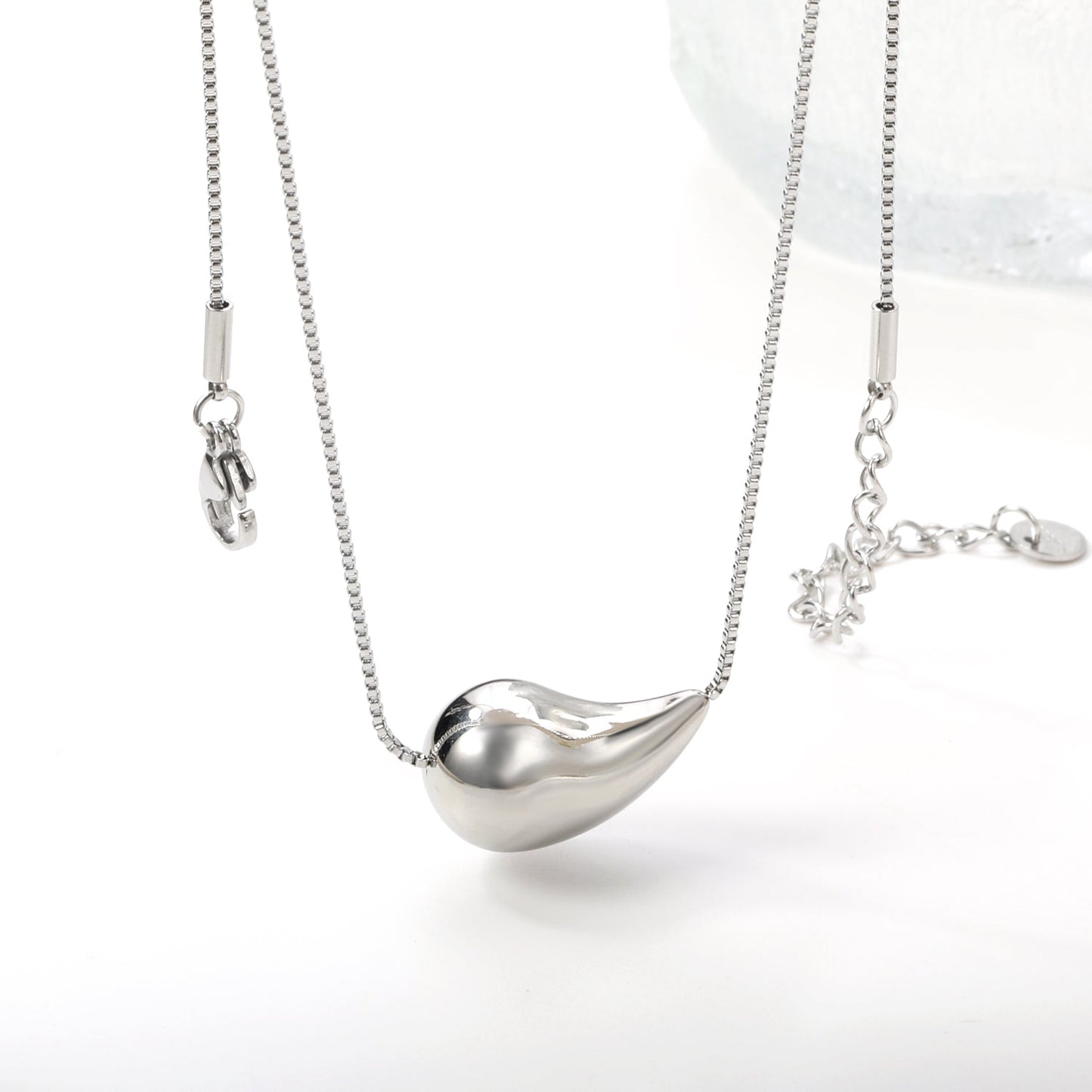 20mm & 25mm Water Drop Oval Pendant Necklace 40+5cm