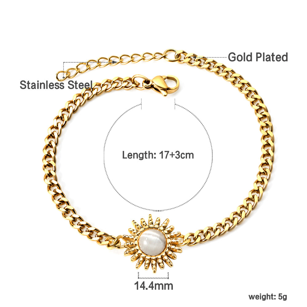 Spring Hot White Zircon Sun Accessory Bracelet 17+3cm