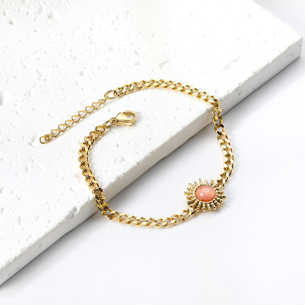Spring Hot Red Zircon Sun Accessory Bracelet 17+3cm