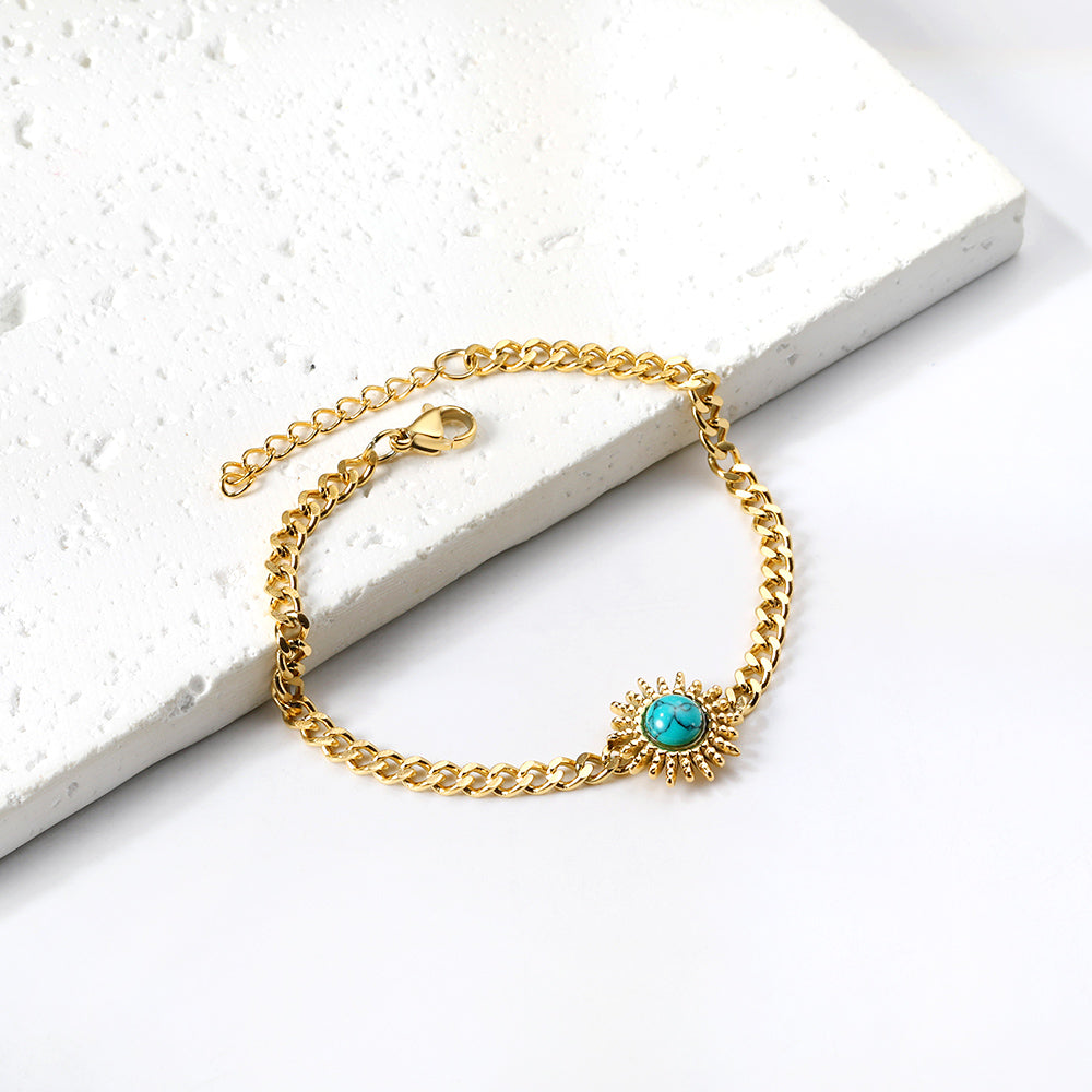 Spring Hot Green Turquoise Sun Accessory Bracelet 17+3cm