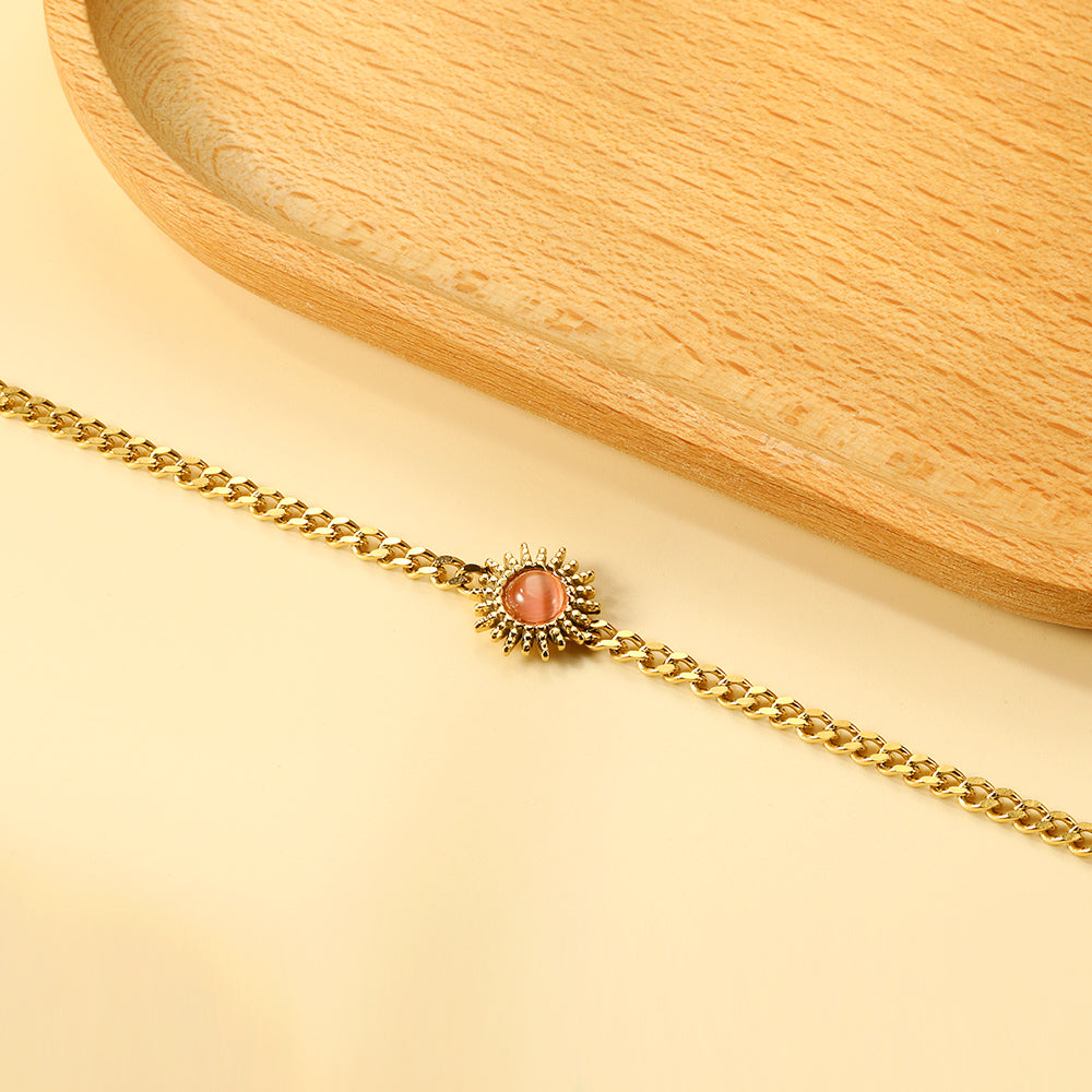 Spring Hot Red Zircon Sun Accessory Bracelet 17+3cm