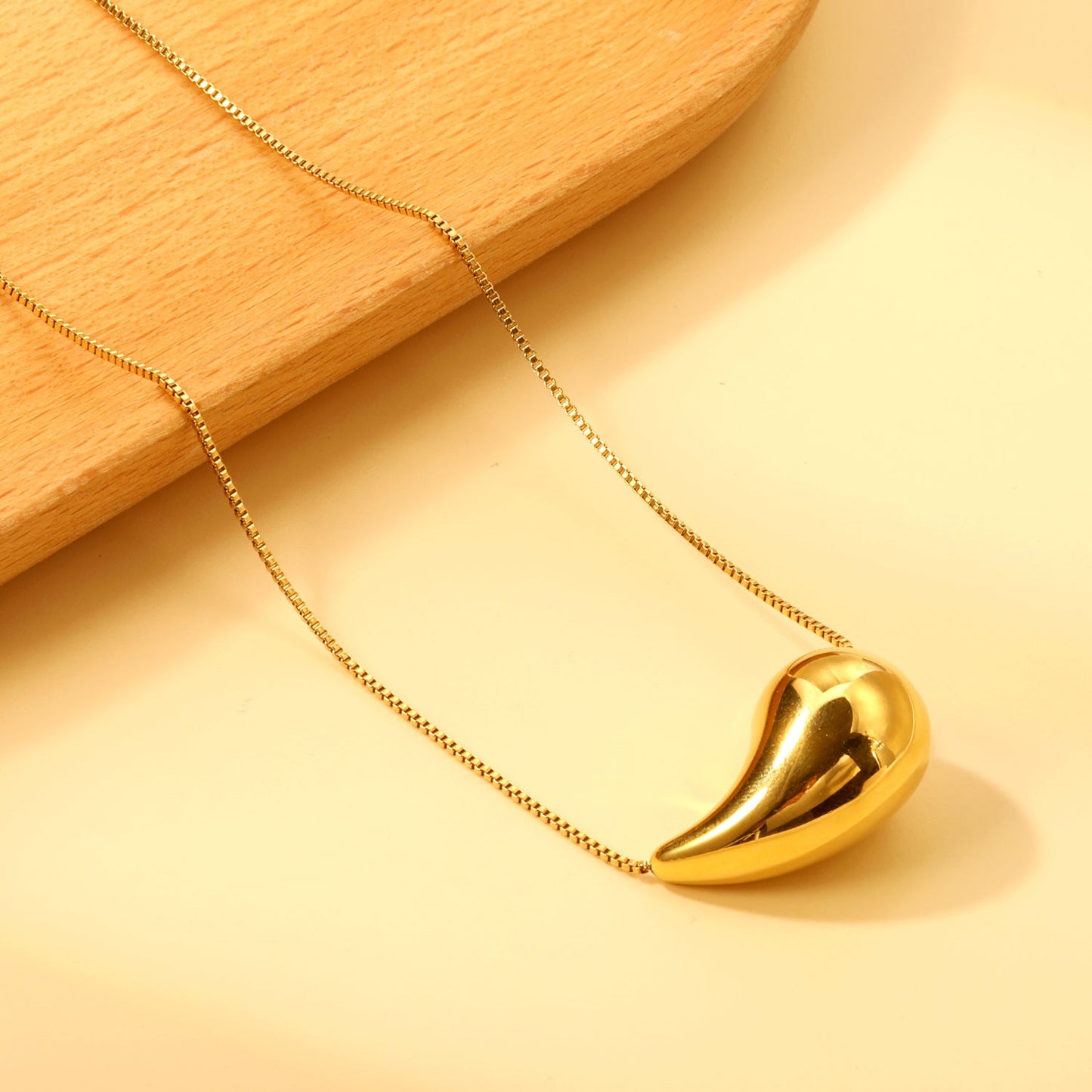 20mm & 25mm Water Drop Oval Pendant Necklace 40+5cm