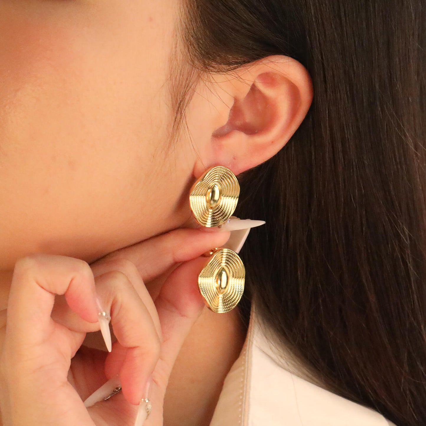 ✨ 18K Gold PVD Stud Earrings Wholesale (MOQ 12+) | Stainless Steel Hypoallergenic 🌍 | Trendy Circle Huggies & Statement Hoops