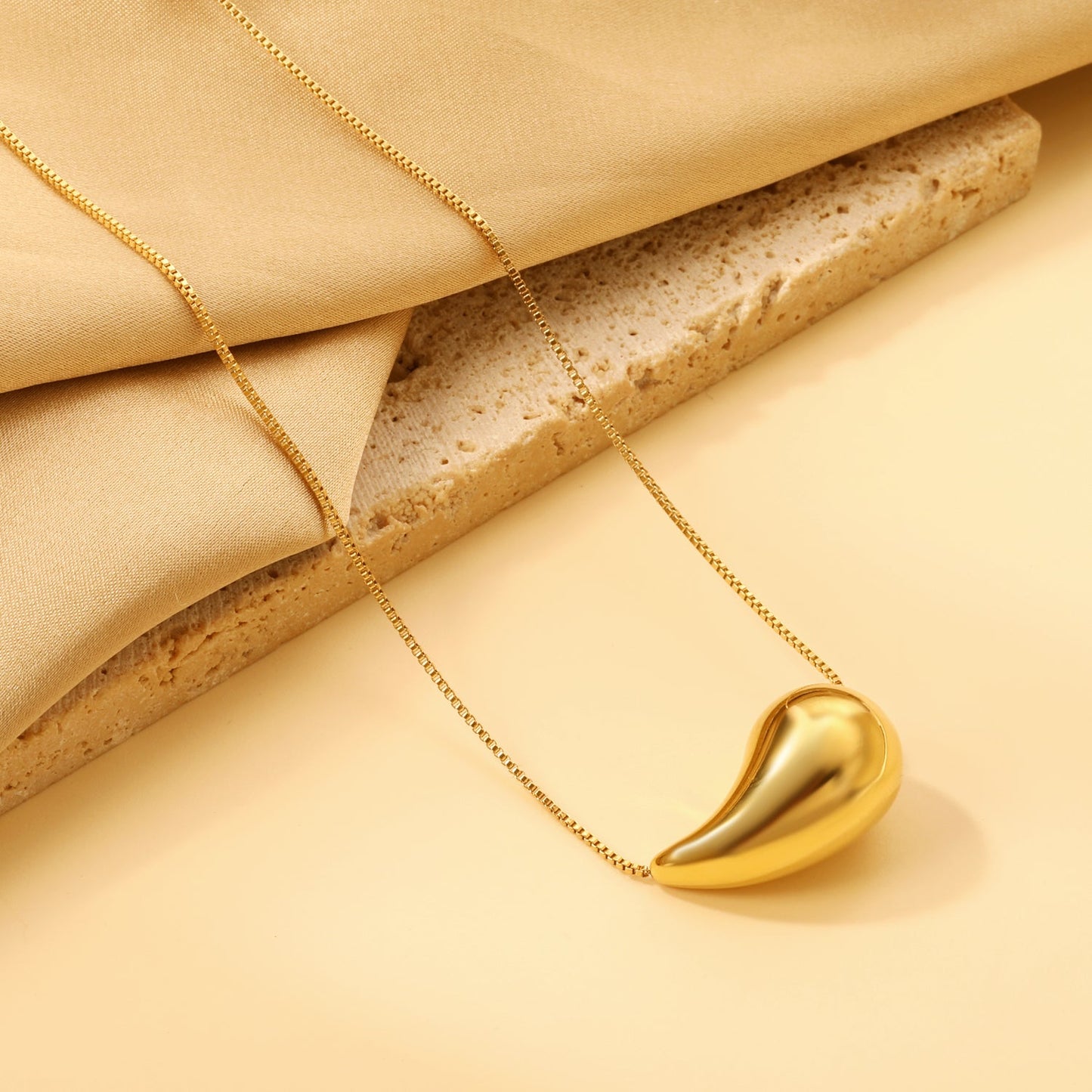 20mm & 25mm Water Drop Oval Pendant Necklace 40+5cm
