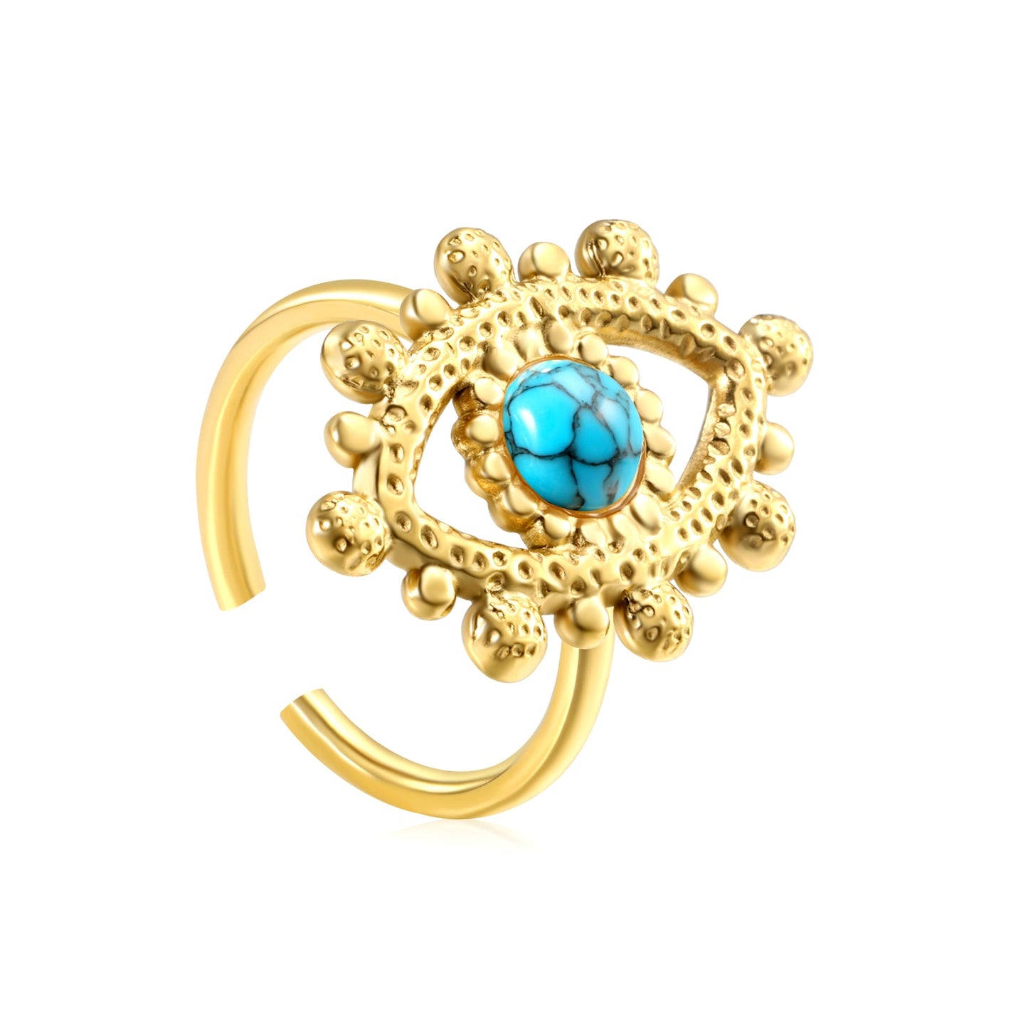 18.4*26.2mm Eye Split Ring Pearl/Turquoise/Malachite/ Golden 8